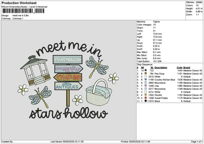 Meet Text Embroidery File 6 sizes