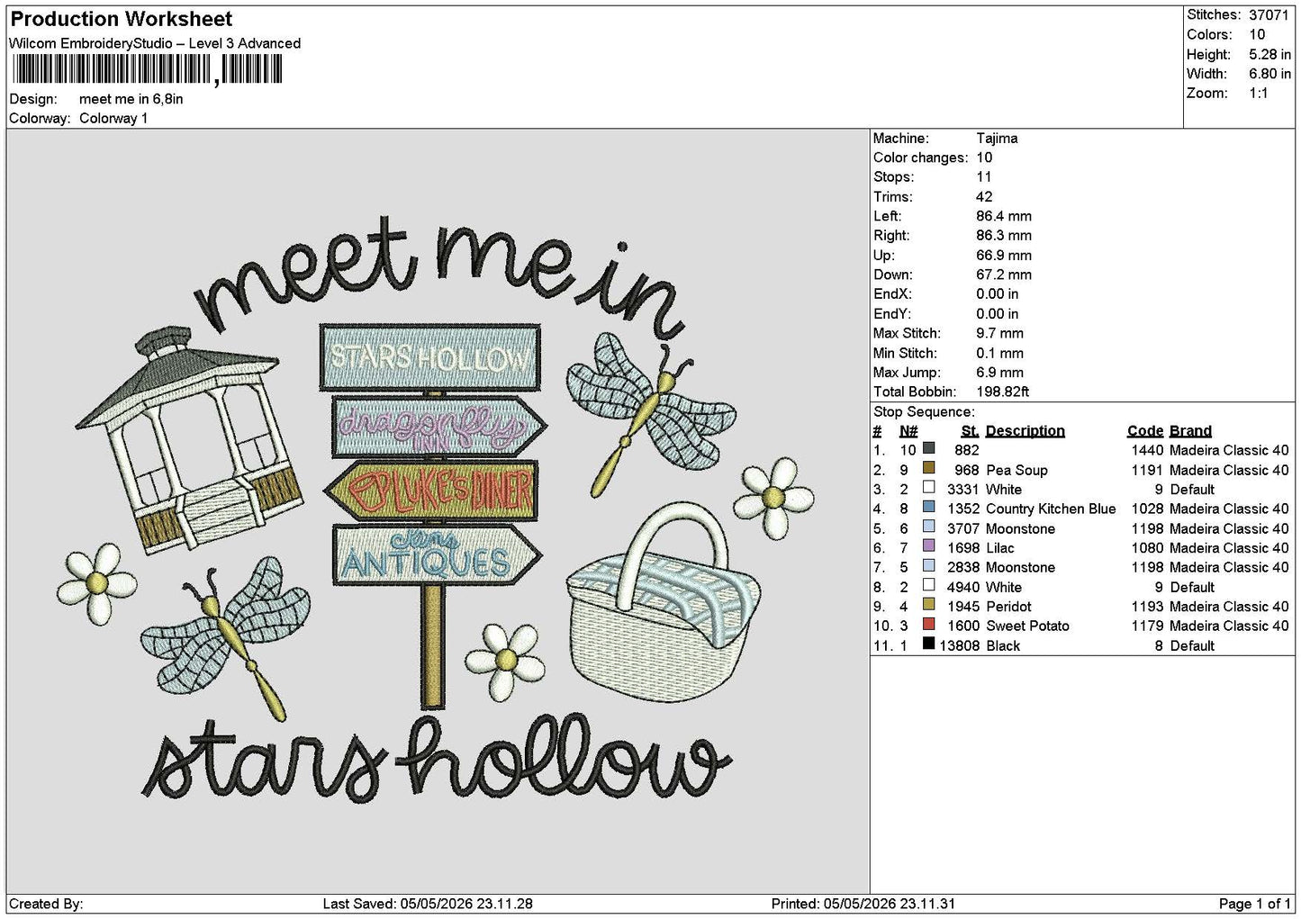 Meet Text Embroidery File 6 sizes