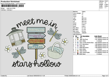 Meet Text Embroidery File 6 sizes