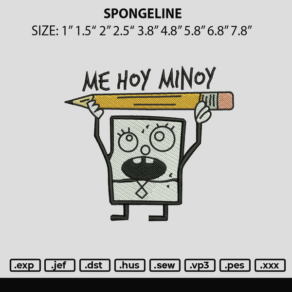 Spongeline Embroidery File 6 sizes