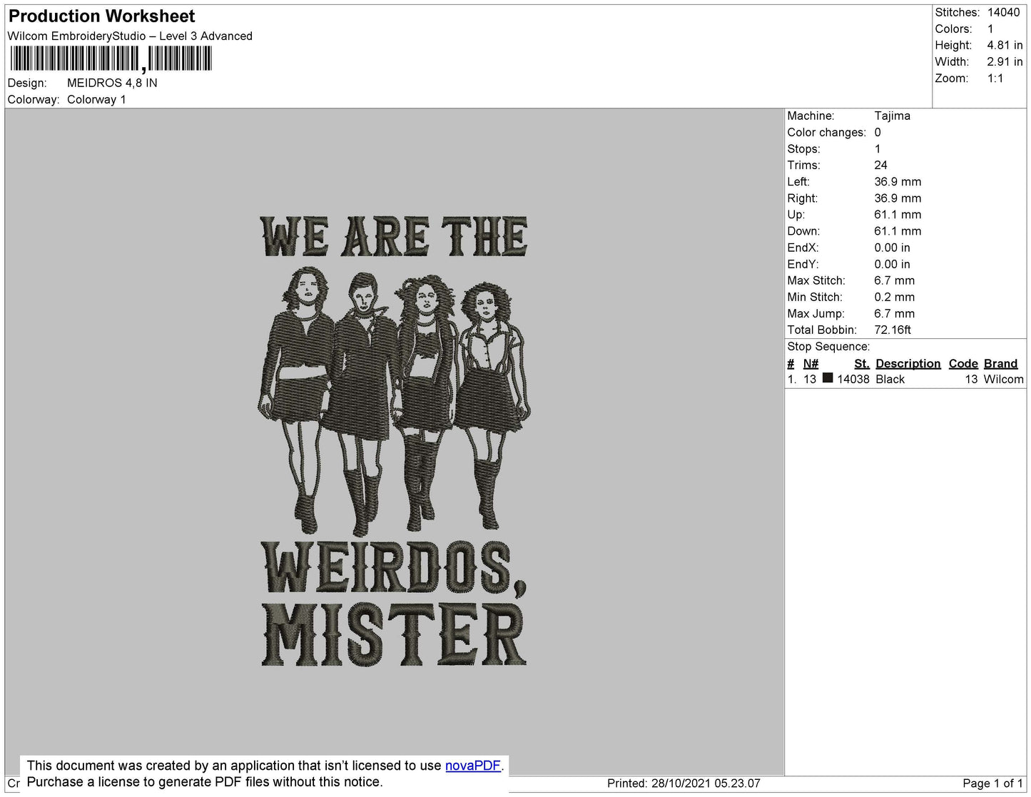 Meidros Embroidery File 4 size
