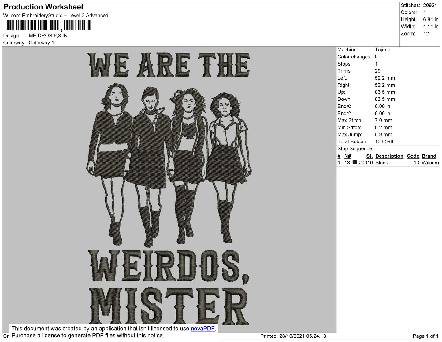 Meidros Embroidery File 4 size