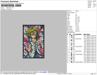 Meliodas Embroidery File 4 size
