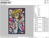 Meliodas Embroidery File 4 size