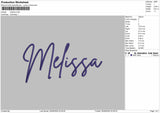 Melissatext Embroidery Machine Design File 6 sizes