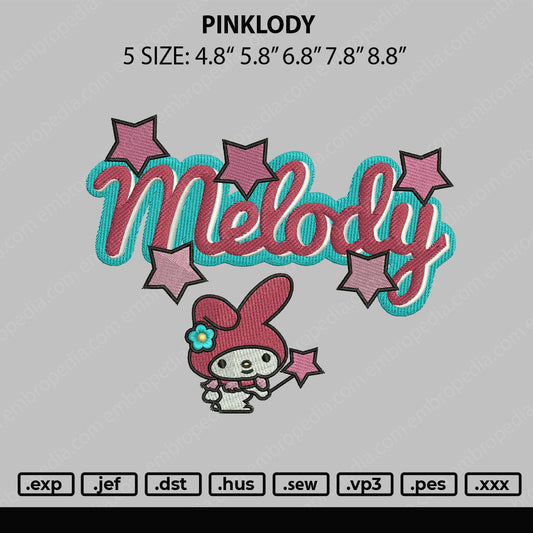 Pinklody Embroidery File 5 sizes