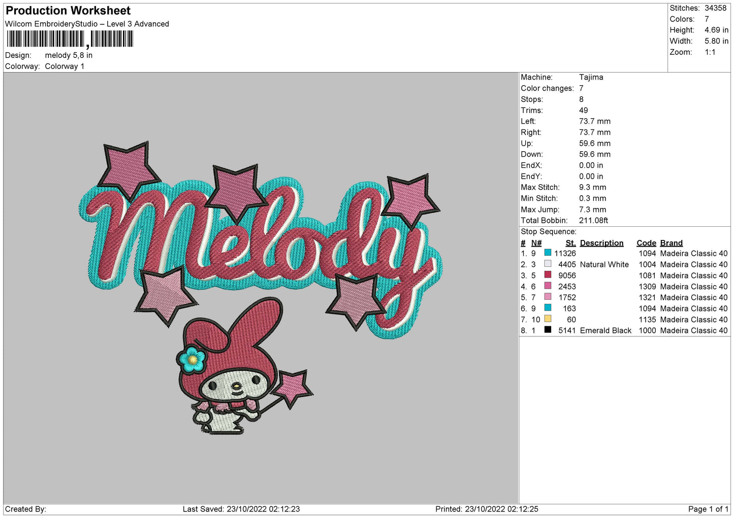 Pinklody Embroidery File 5 sizes