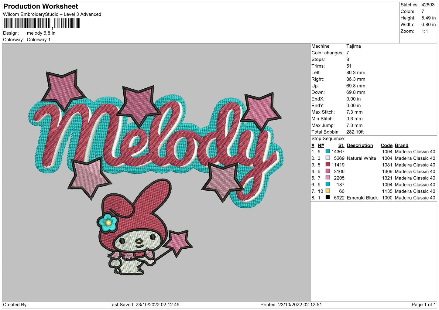 Pinklody Embroidery File 5 sizes