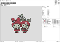 Melokuro 1101 Embroidery File 6 sizes