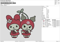 Melokuro 1101 Embroidery File 6 sizes