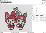 Melokuro 1101 Embroidery File 6 sizes