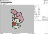 Melody Strawberry Embroidery File 5 size