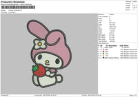 Melody Strawberry Embroidery File 5 size