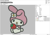 Melody Strawberry Embroidery File 5 size