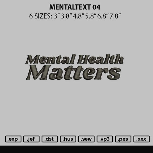 Mentaltext 04 Embroidery File 6 sizes