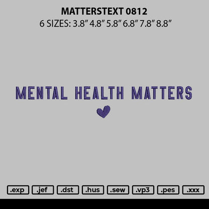 Matterstext 0812 Embroidery File 6 sizes