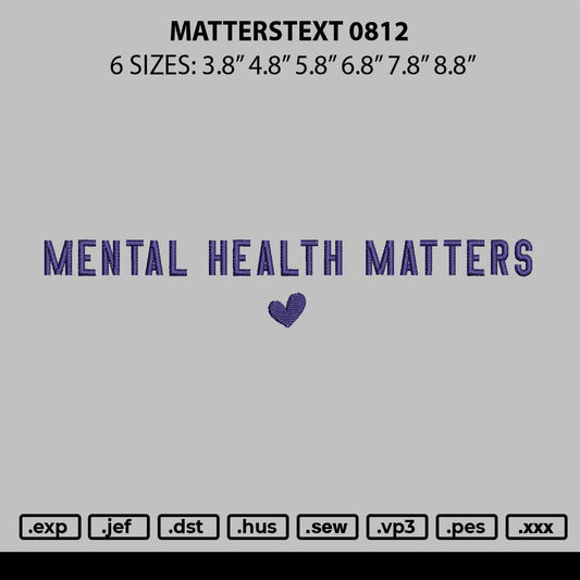 Matterstext 0812 Embroidery File 6 sizes