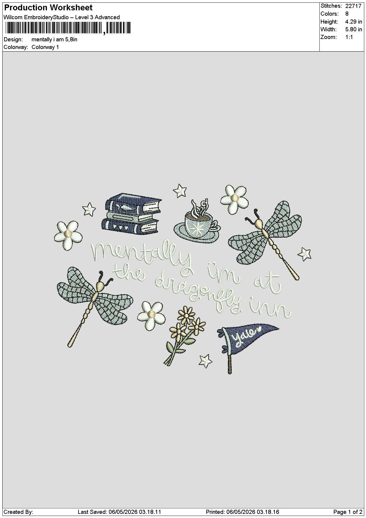 Mentallytext 0504 Embroidery File 6 sizes