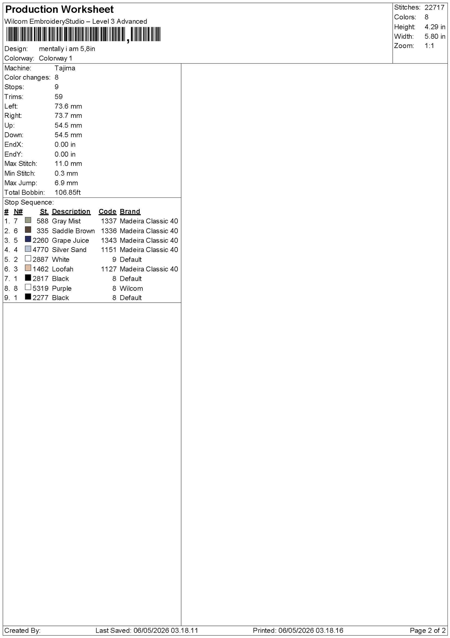 Mentallytext 0504 Embroidery File 6 sizes