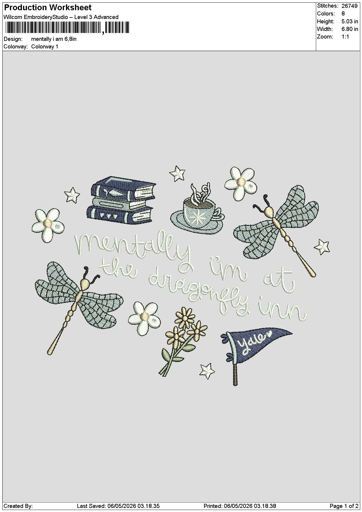 Mentallytext 0504 Embroidery File 6 sizes