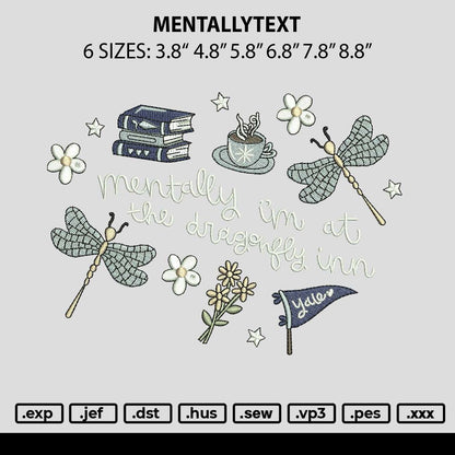 Mentallytext 0504 Embroidery File 6 sizes