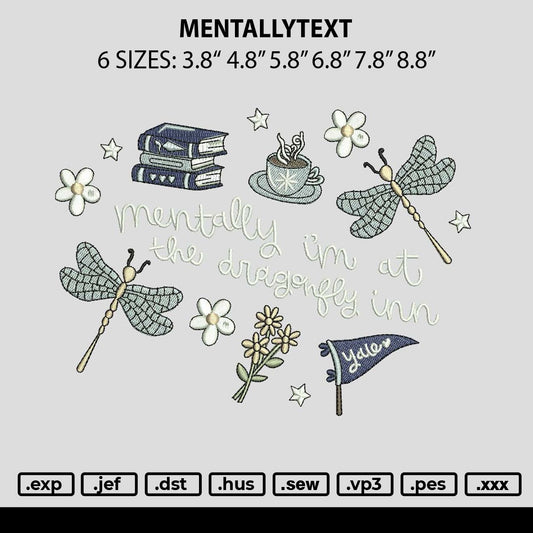 Mentallytext 0504 Embroidery File 6 sizes