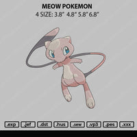 Meow Pokemon Embroidery File 4 size
