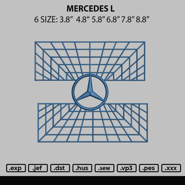 Mercedes L Embroidery File 6 sizes