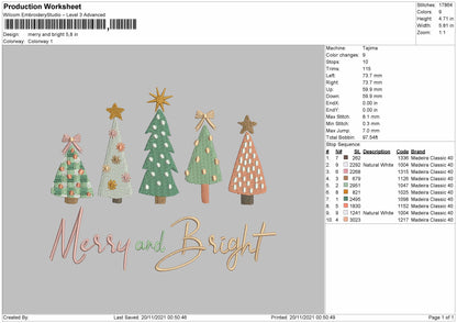 Marry And Bright Embroidery File 4 size