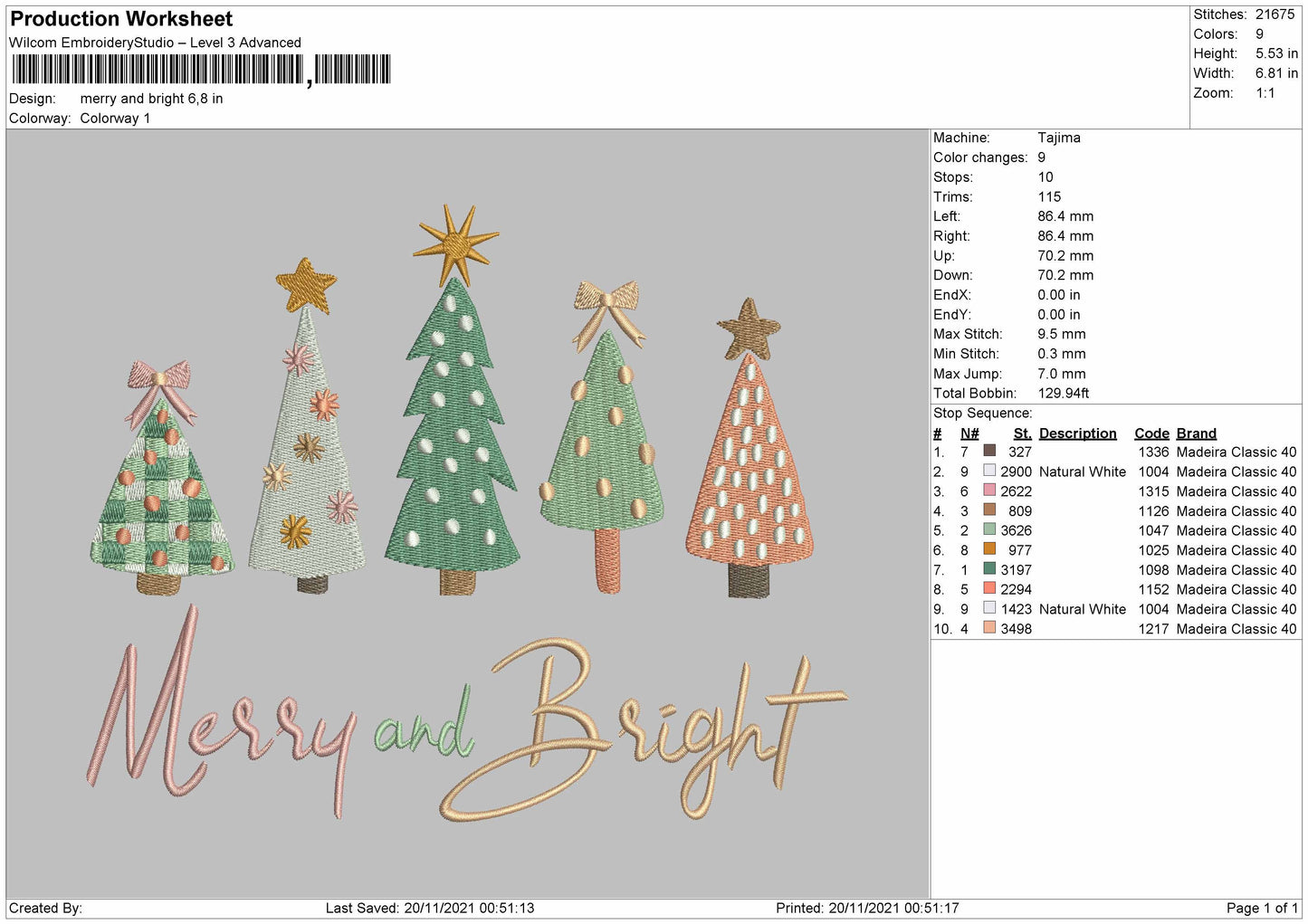 Marry And Bright Embroidery File 4 size