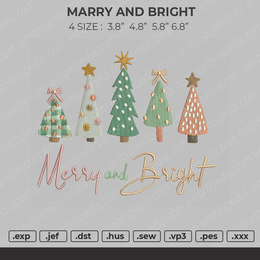 Marry And Bright Embroidery File 4 size