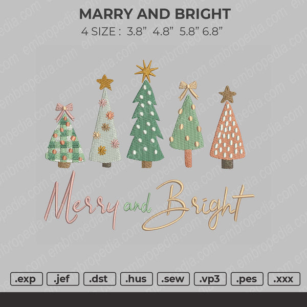 Marry And Bright Embroidery File 4 size
