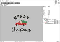 Merry Xmas Car Embroidery File 6 sizes