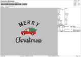 Merry Xmas Car Embroidery File 6 sizes