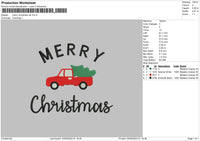 Merry Xmas Car Embroidery File 6 sizes