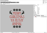 Merry Xmas Txt Embroidery File 6 sizes