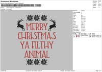 Merry Xmas Txt Embroidery File 6 sizes