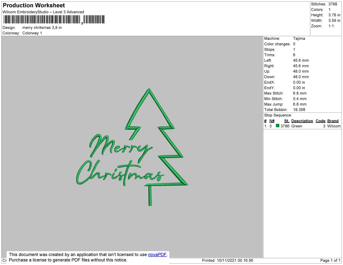 Merry Christmas Embroidery File 4 size