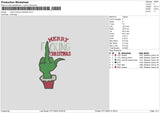 Merry F Christmas Embroidery File 6 sizes