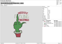 Merry F Christmas Embroidery File 6 sizes