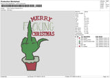 Merry F Christmas Embroidery File 6 sizes