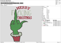 Merry F Christmas Embroidery File 6 sizes