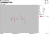 Merry Outline Embroidery File 6 sizes