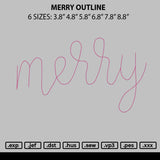 Merry Outline Embroidery File 6 sizes