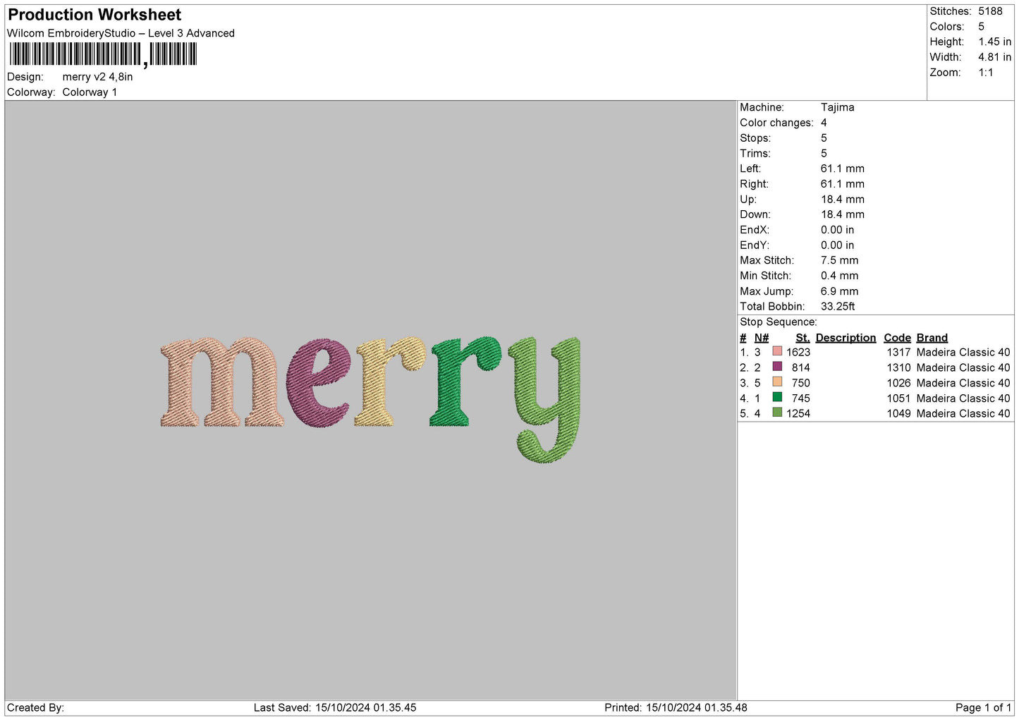 Merrytext v2 Embroidery File 6 sizes