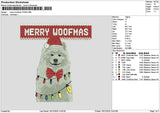 Dog White Xmas Embroidery File 6 sizes