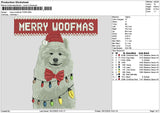 Dog White Xmas Embroidery File 6 sizes