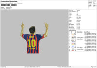 Messi Embroidery File 4 size