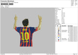 Messi Embroidery File 4 size