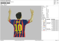 Messi Embroidery File 4 size
